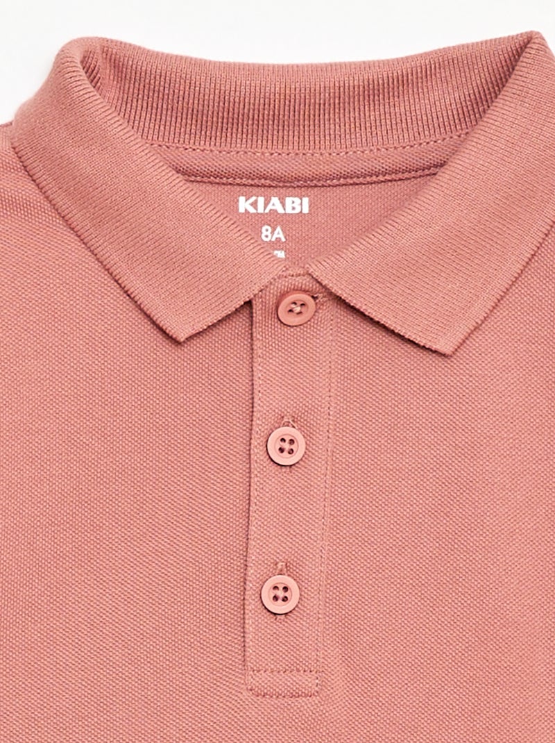Polo tinta unita in maglia piqué Rosa antico - Kiabi