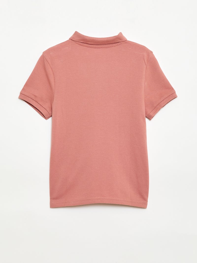 Polo tinta unita in maglia piqué Rosa antico - Kiabi