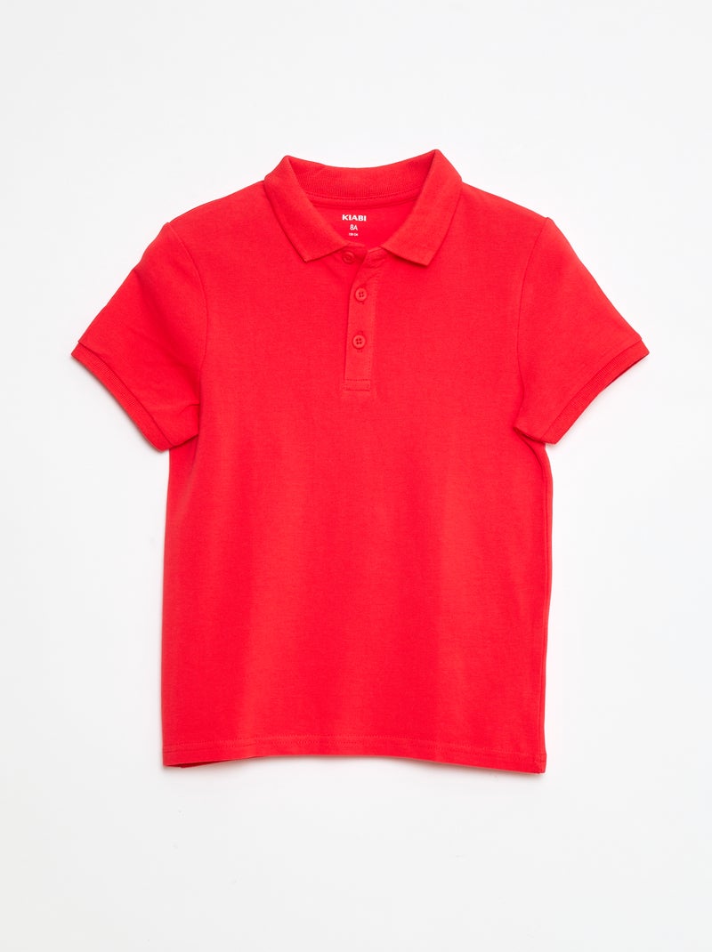 Polo Piqué Tinta Unita Rosso Bambino Okaïdi & Obaïbi