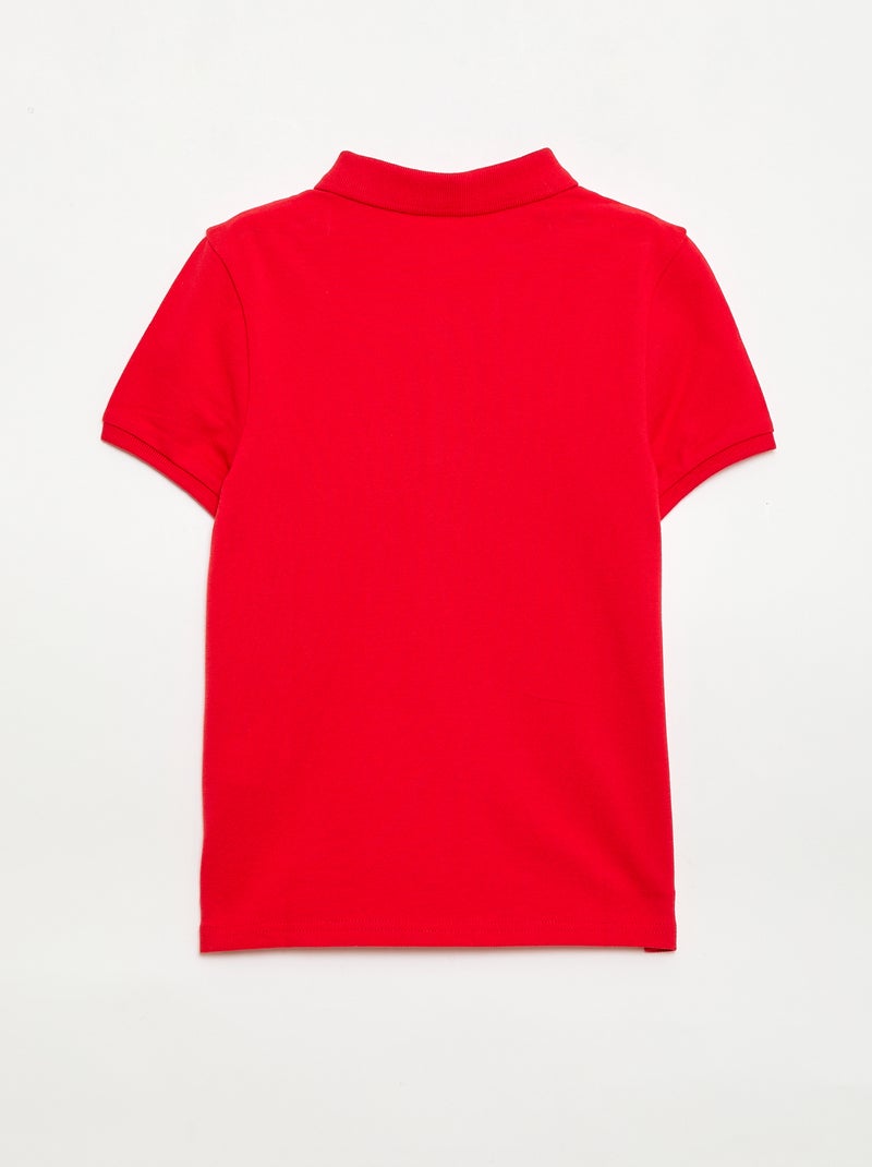 Polo tinta unita in maglia piqué Rosso - Kiabi