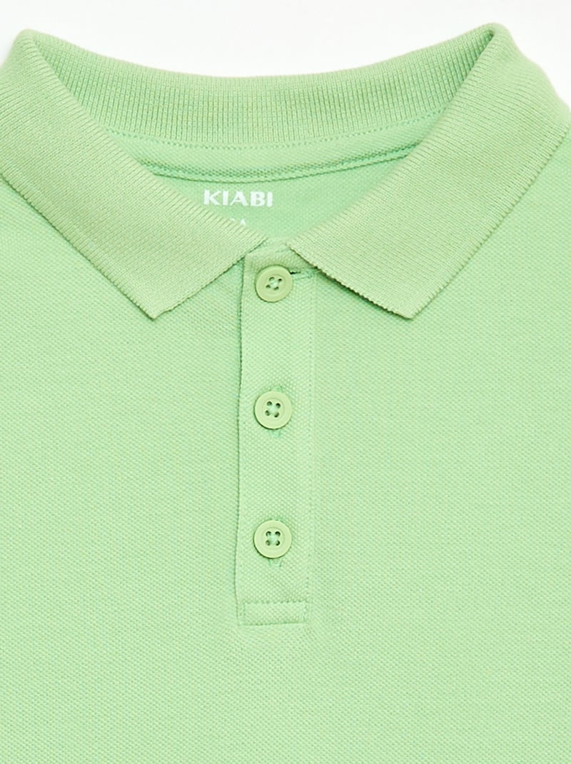 Polo tinta unita in maglia piqué Verde - Kiabi