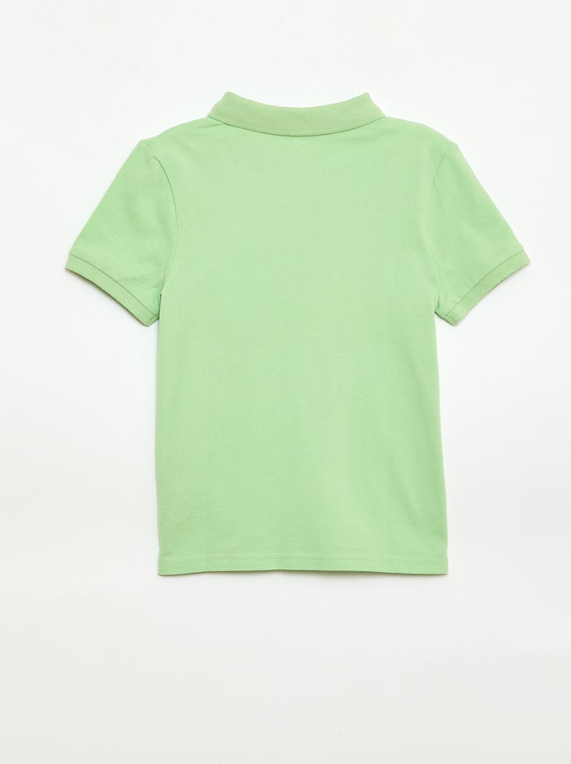 Polo tinta unita in maglia piqué Verde - Kiabi