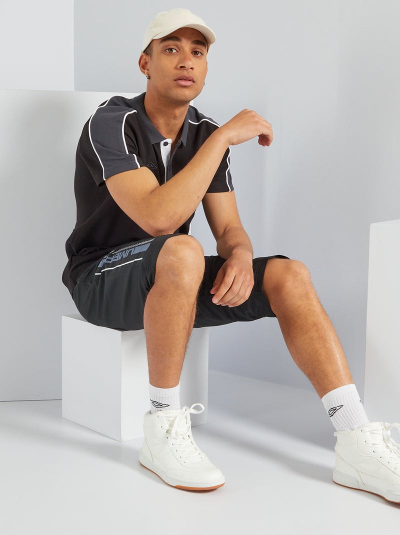 Polo 'Umbro' color block NERO - Kiabi