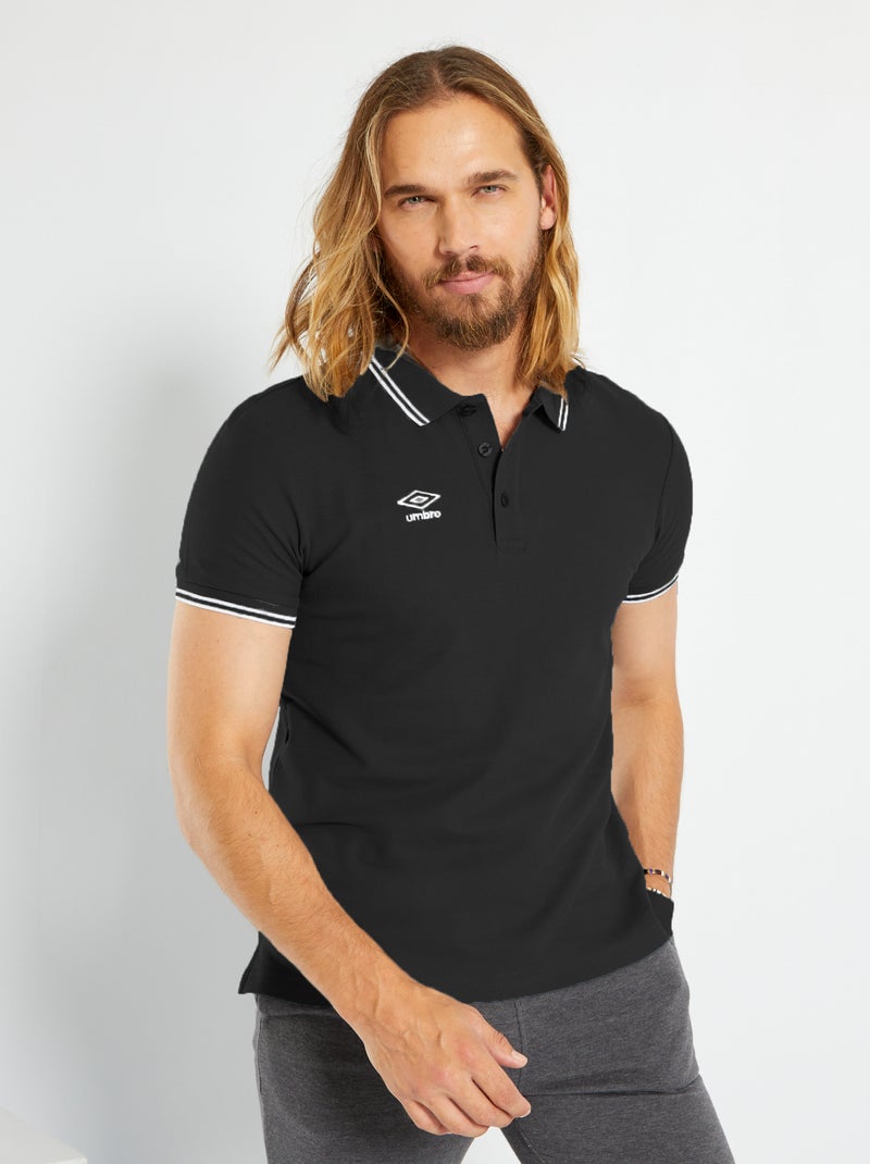 Polo 'Umbro' in maglia piqué NERO - Kiabi