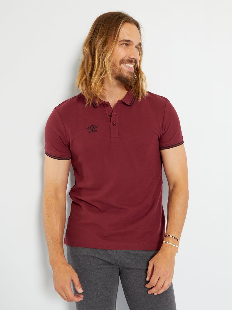 Polo 'Umbro' in maglia piqué ROSSO - Kiabi
