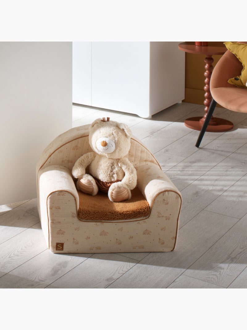 Poltrona club per bambini in garza di cotone e - SAUTHON Beige - Kiabi