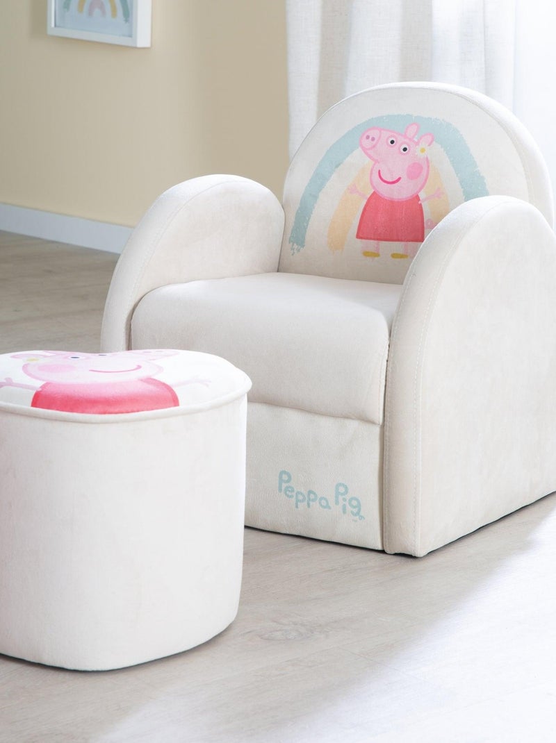Poltroncina club bambino in velluto morbido "Roba Peppa Pig" Beige - Kiabi