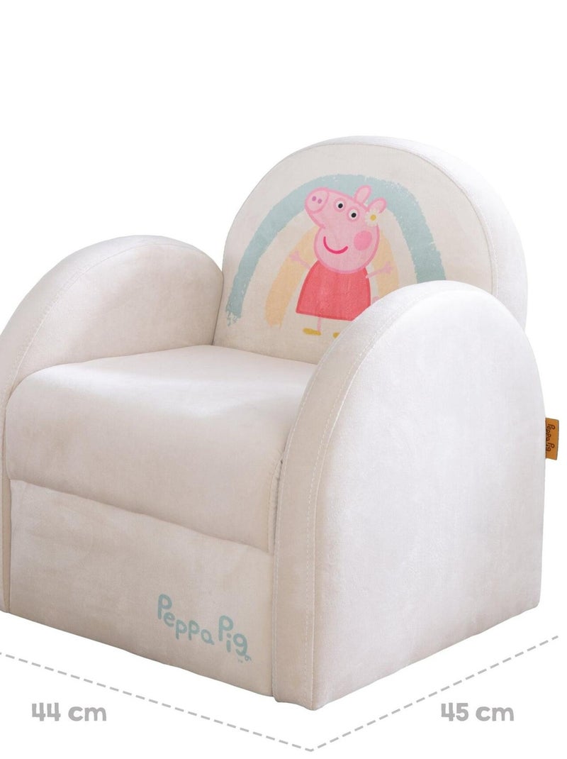 Poltroncina club bambino in velluto morbido "Roba Peppa Pig" Beige - Kiabi