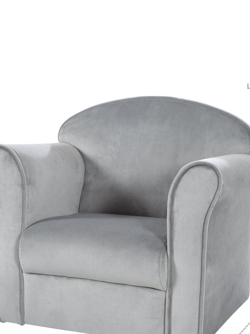 Poltroncina club per bambini in velluto morbido – ROBA "Lil Sofa" Grigio - Kiabi
