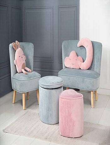 Poltroncina per bambini in velluto con gambe in legno massello – ROBA "Lil Sofa