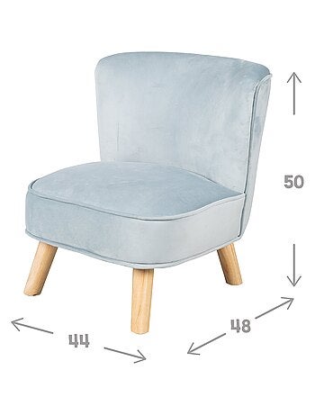 Poltroncina per bambini in velluto con gambe in legno massello – ROBA "Lil Sofa