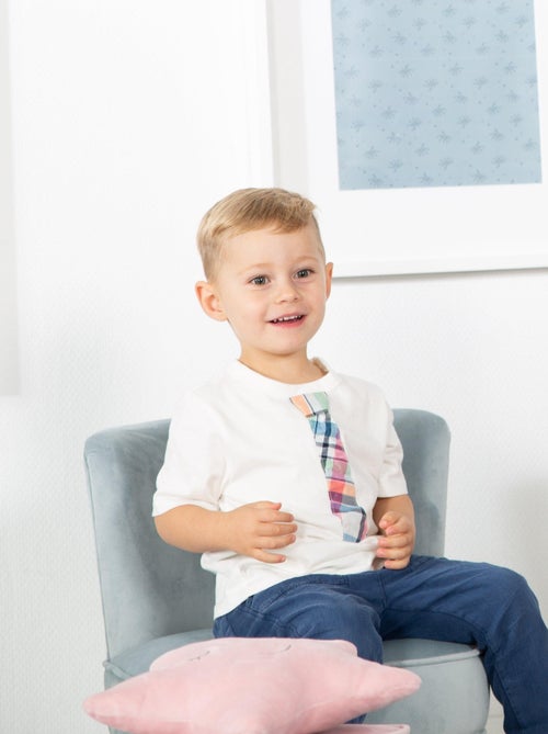 Poltroncina per bambini in velluto con gambe in legno massello – ROBA "Lil Sofa" - Kiabi