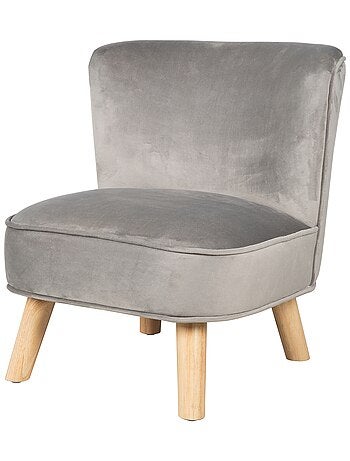 Poltroncina per bambini in velluto con gambe in legno massello – ROBA "Lil Sofa