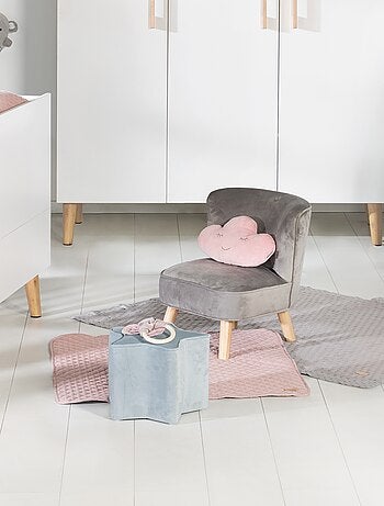 Poltroncina per bambini in velluto con gambe in legno massello – ROBA "Lil Sofa