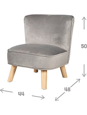 Poltroncina per bambini in velluto con gambe in legno massello – ROBA "Lil Sofa