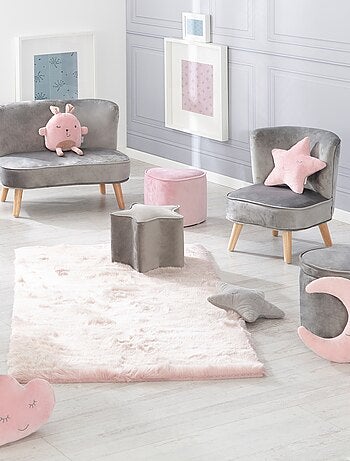 Poltroncina per bambini in velluto con gambe in legno massello – ROBA "Lil Sofa