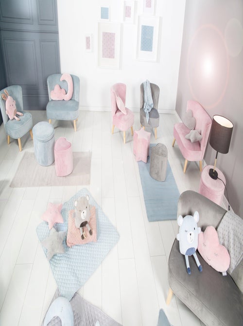 Poltroncina per bambini in velluto con gambe in legno massello – ROBA "Lil Sofa" - Kiabi