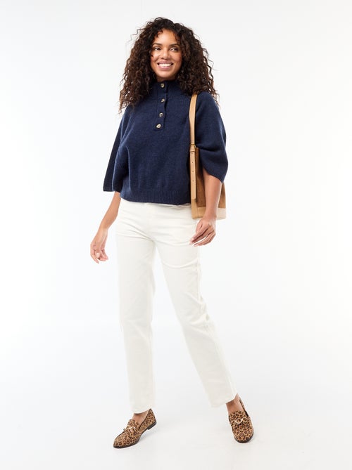 Poncho a maglia con collo alto - Kiabi