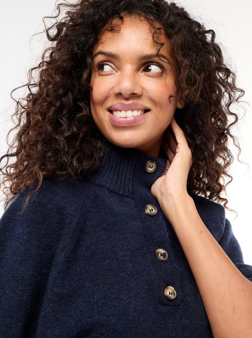 Poncho a maglia con collo alto - Kiabi