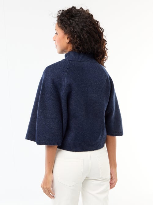 Poncho a maglia con collo alto - Kiabi