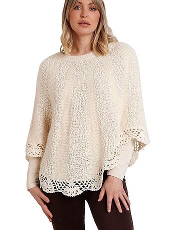 Poncho ADMAS Romantic Plain Knit per donna