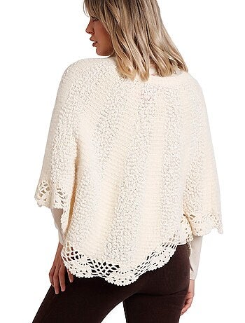 Poncho ADMAS Romantic Plain Knit per donna