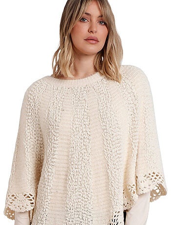 Poncho ADMAS Romantic Plain Knit per donna