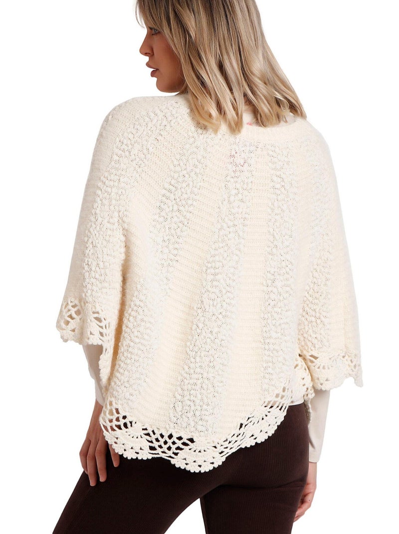 Poncho ADMAS Romantic Plain Knit per donna Ecru - Kiabi
