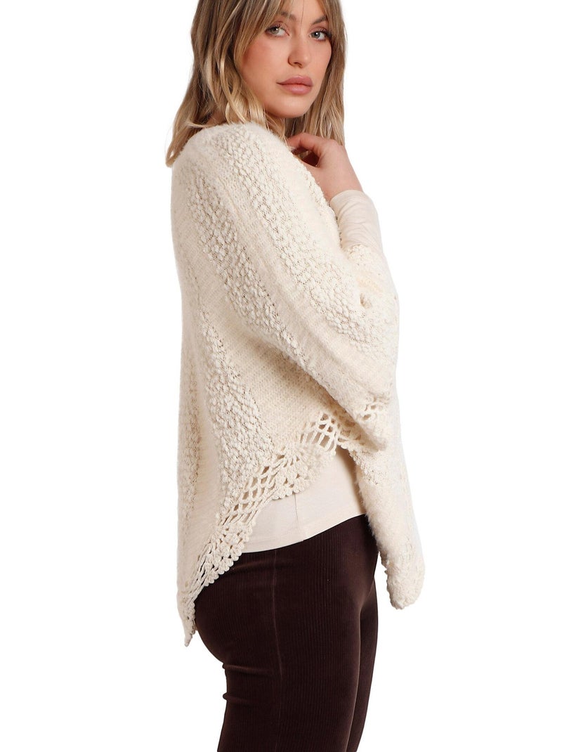 Poncho ADMAS Romantic Plain Knit per donna Ecru - Kiabi