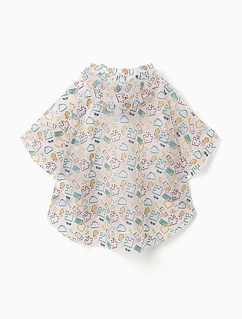 Poncho antipioggia con cappuccio con stampa colorata