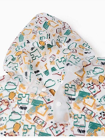 Poncho antipioggia con cappuccio con stampa colorata