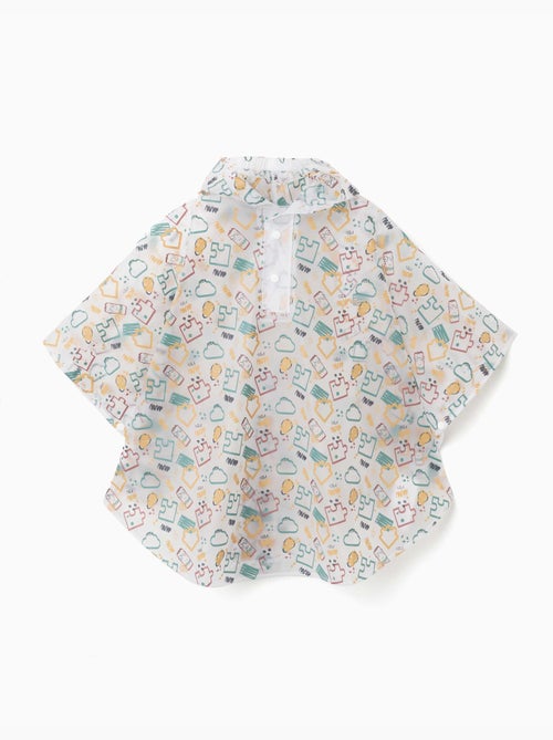 Poncho antipioggia con cappuccio con stampa colorata - Kiabi
