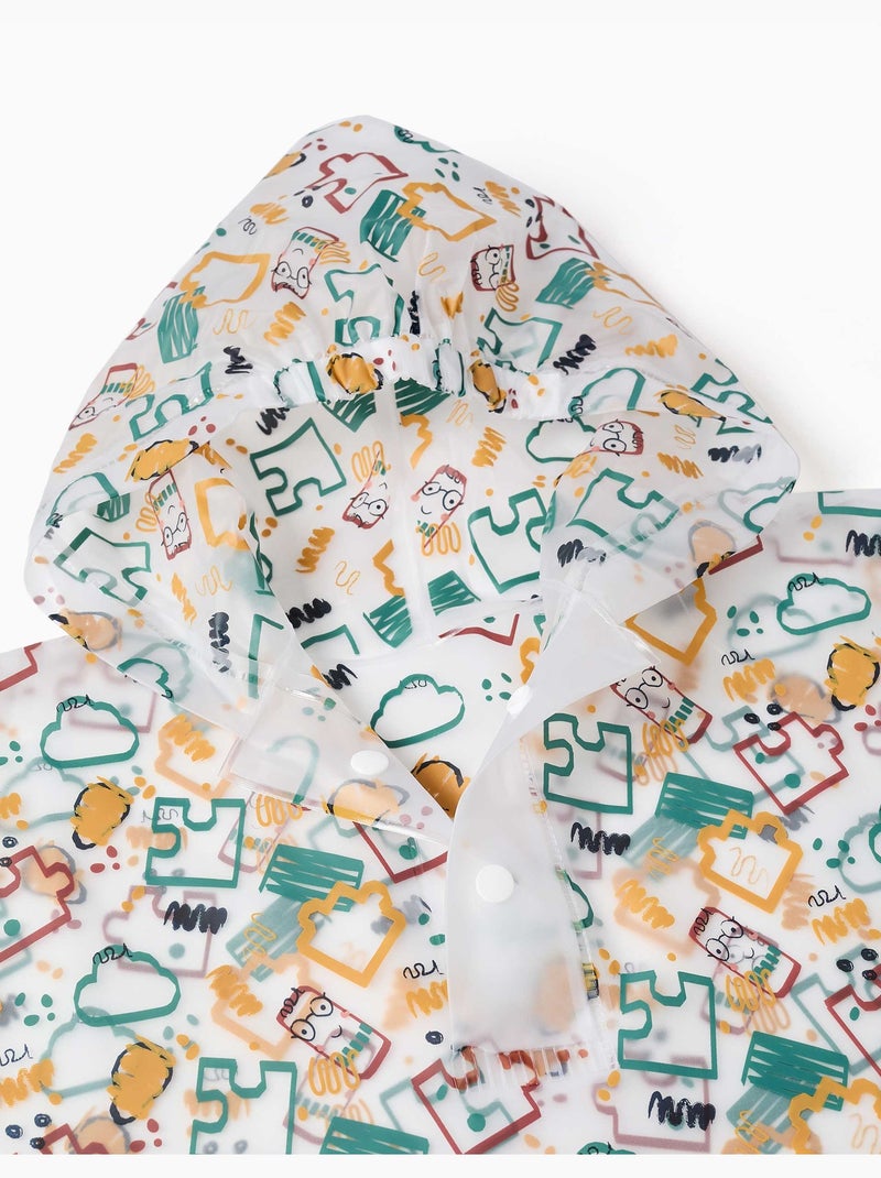 Poncho antipioggia con cappuccio con stampa colorata Giallo - Kiabi