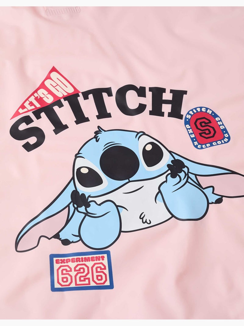 Poncho antipioggia con cappuccio con stampa Stitch Rosa - Kiabi