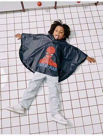 Poncho antipioggia con cappuccio con stampe di Spider-Man