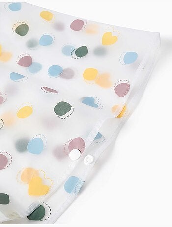 Poncho antipioggia con cappuccio e motivo a pois