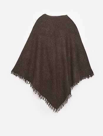 Poncho aperto a tinta unita
