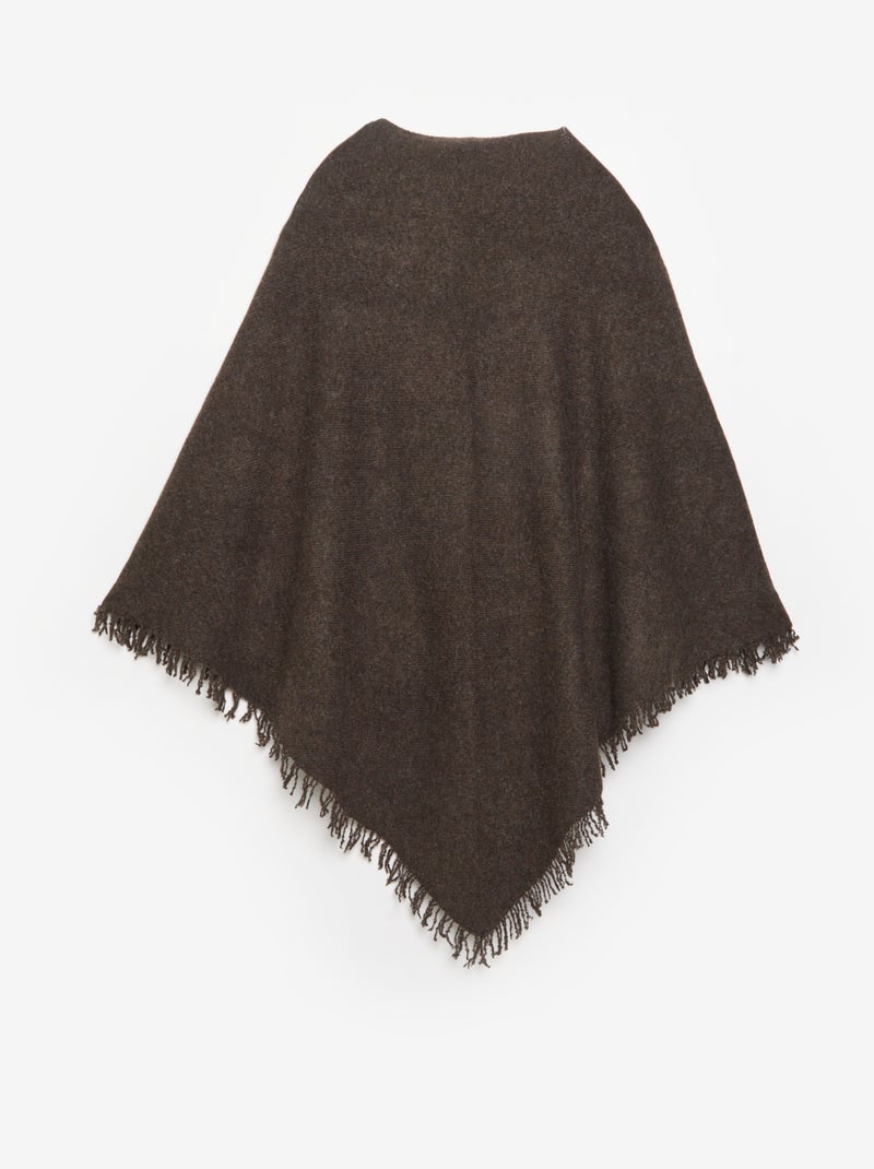 Poncho aperto a tinta unita Marrone - Kiabi