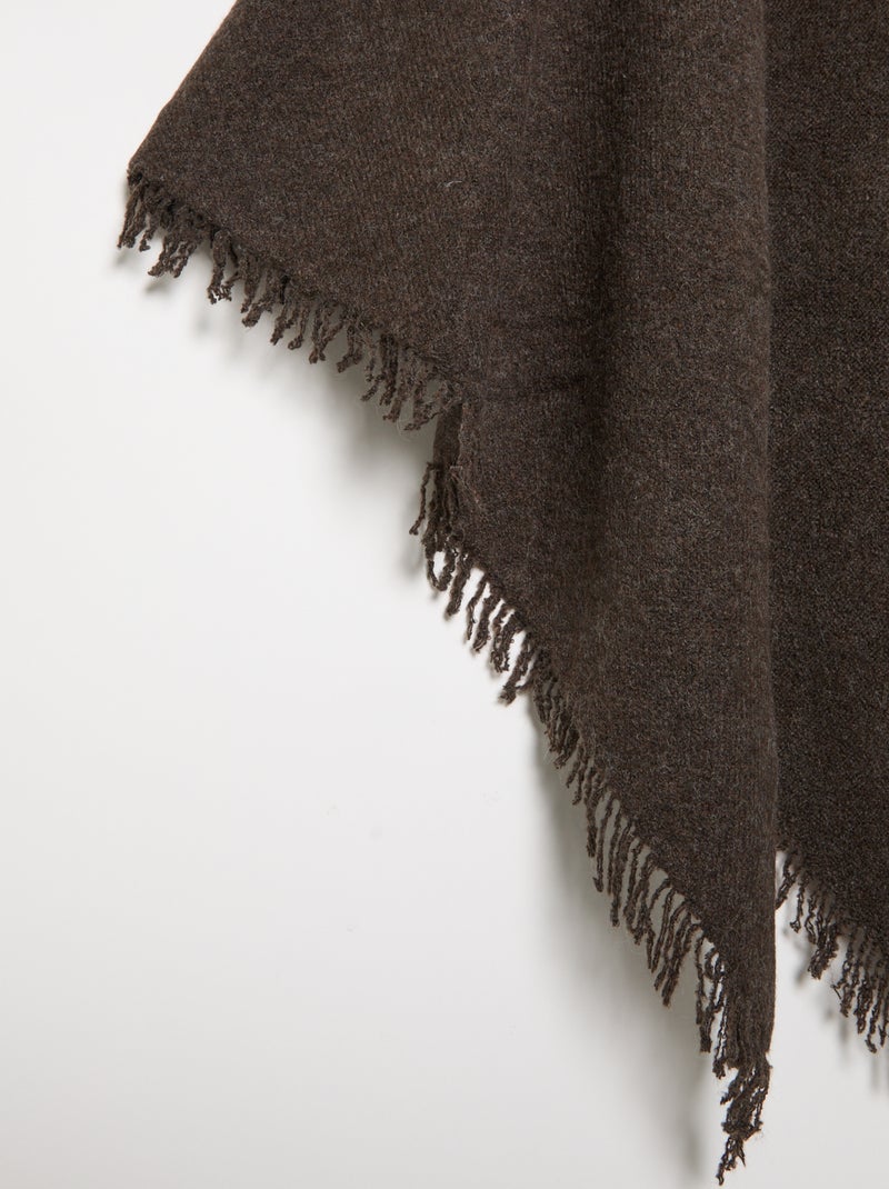 Poncho aperto a tinta unita Marrone - Kiabi
