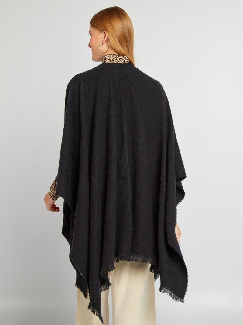 Poncho con frange NERO - Kiabi