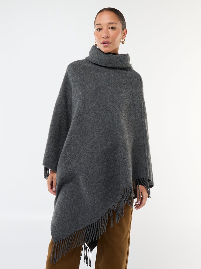 Poncho con frange 'Vero Moda' Grigio - Kiabi