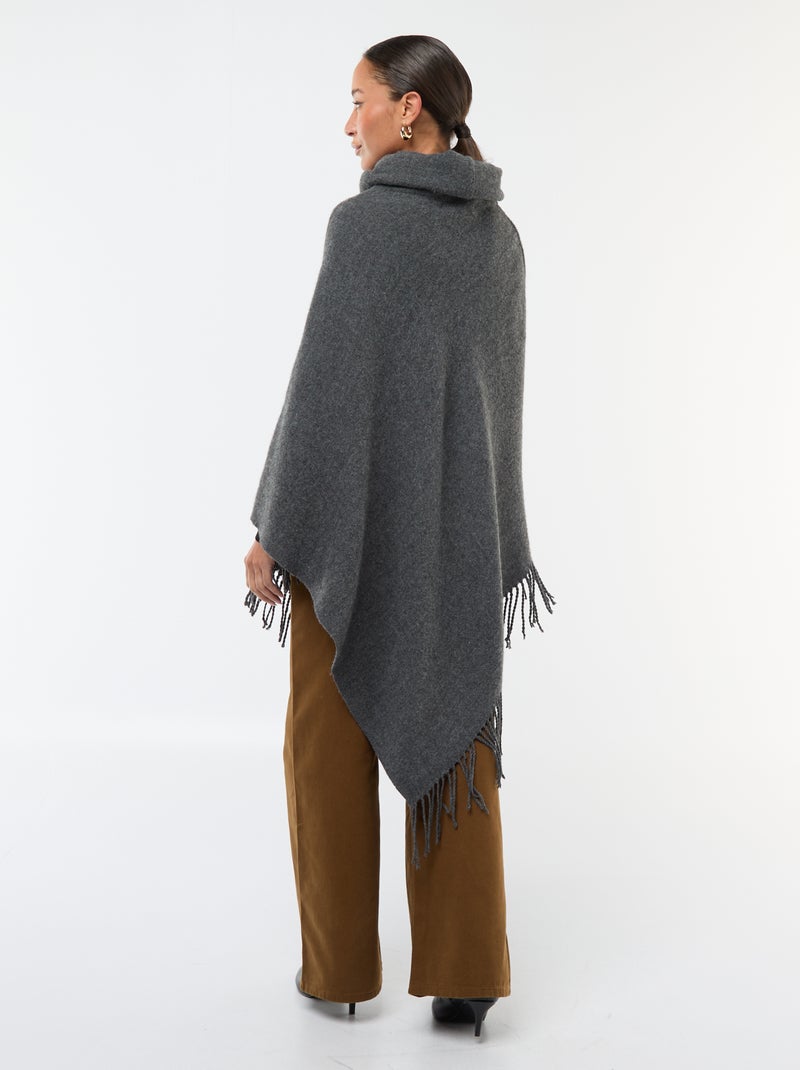 Poncho con frange 'Vero Moda' Grigio - Kiabi