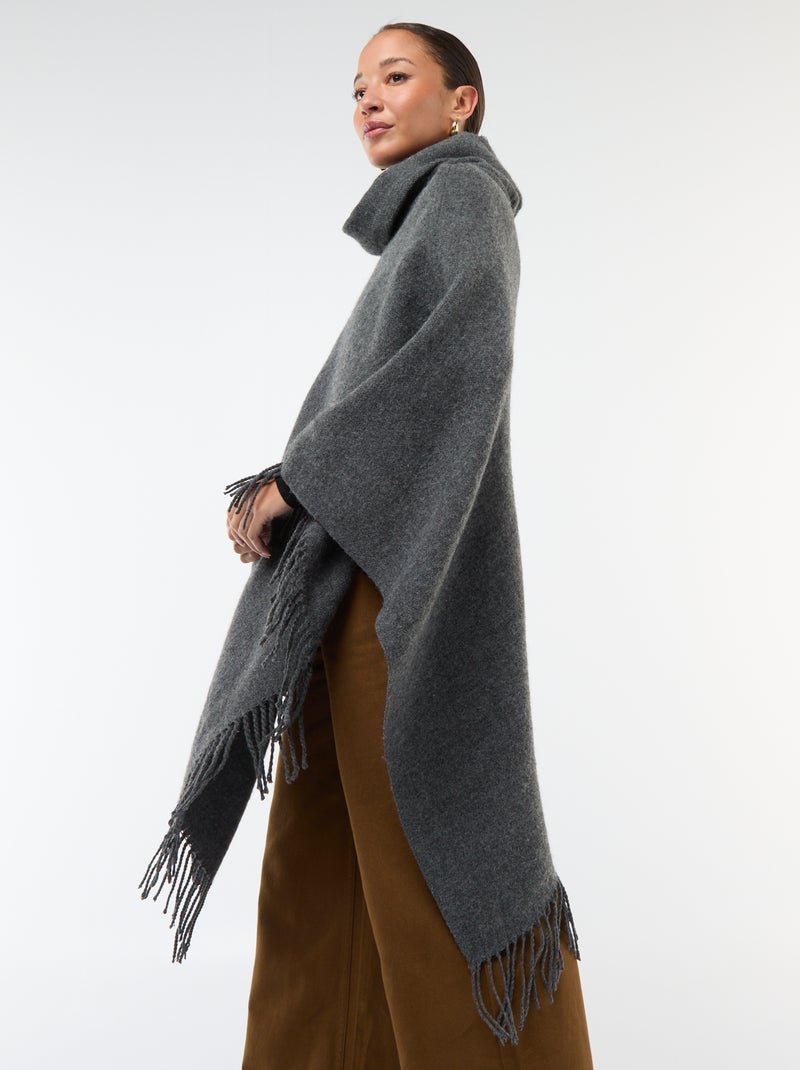 Poncho con frange 'Vero Moda' Grigio - Kiabi