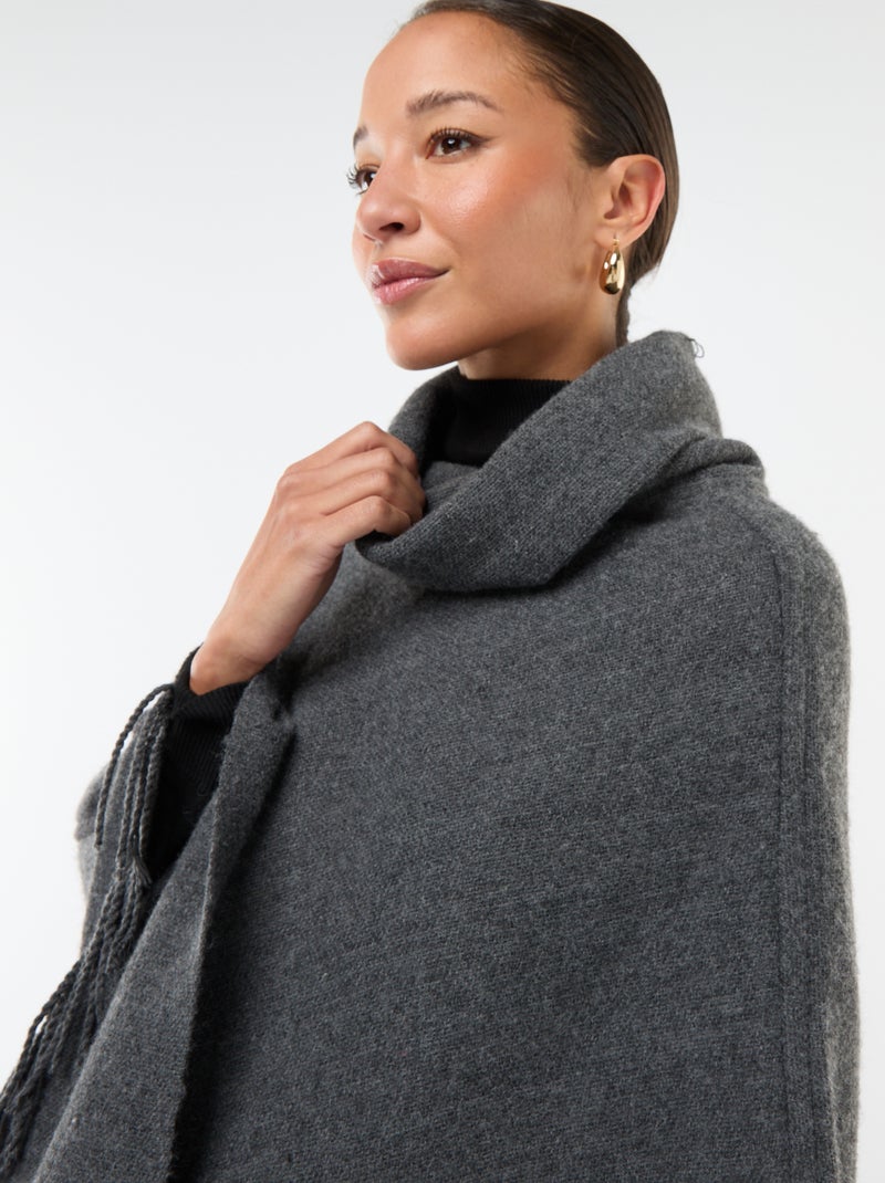 Poncho con frange 'Vero Moda' Grigio - Kiabi