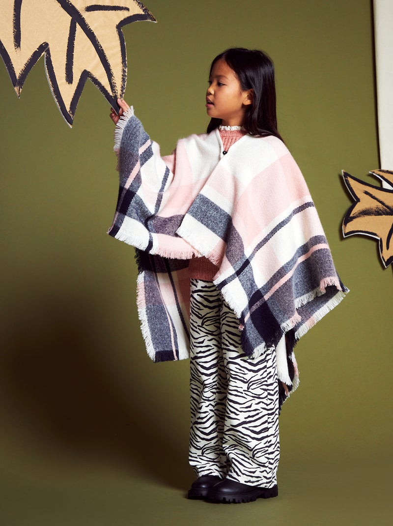 Poncho con stampa a 'quadri' ROSA - Kiabi