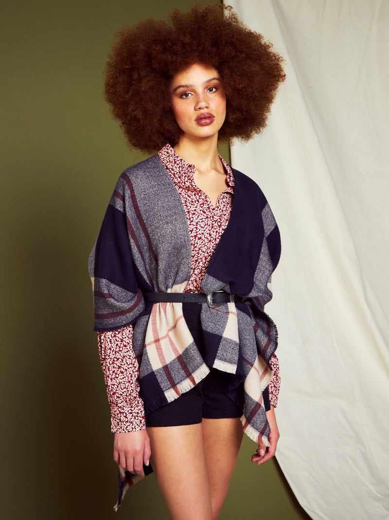 Poncho con stampa leopardata BLU - Kiabi