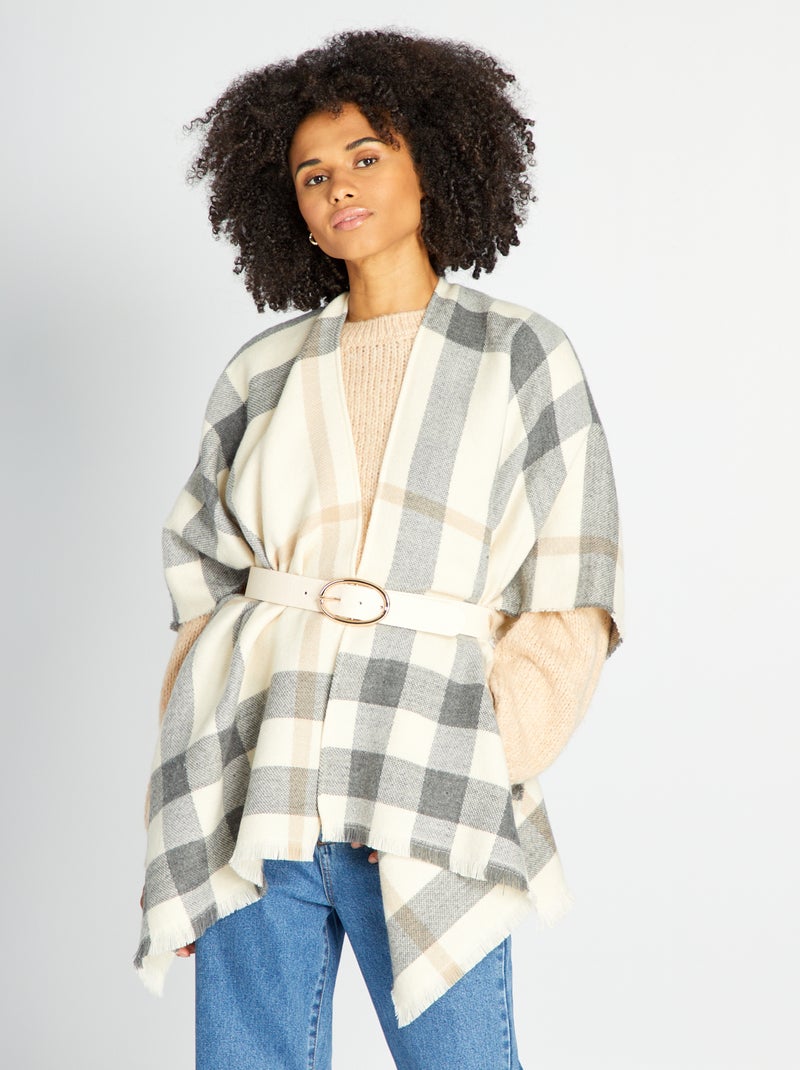Poncho con stampa leopardata GRIGIO - Kiabi