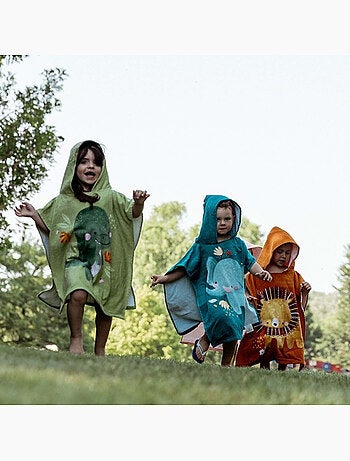 Poncho da bagno con cappuccio per bambino in cotone | Sassi Junior