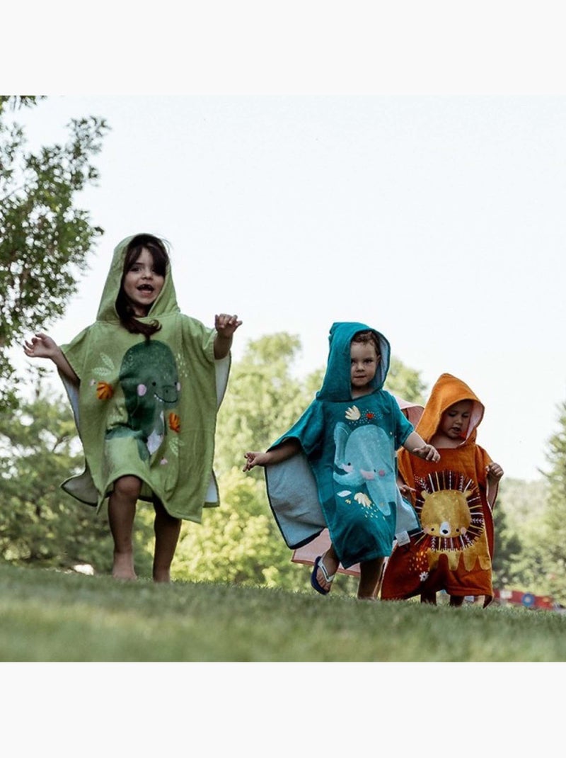 Poncho da bagno con cappuccio per bambino in cotone | Sassi Junior Arancione - Kiabi