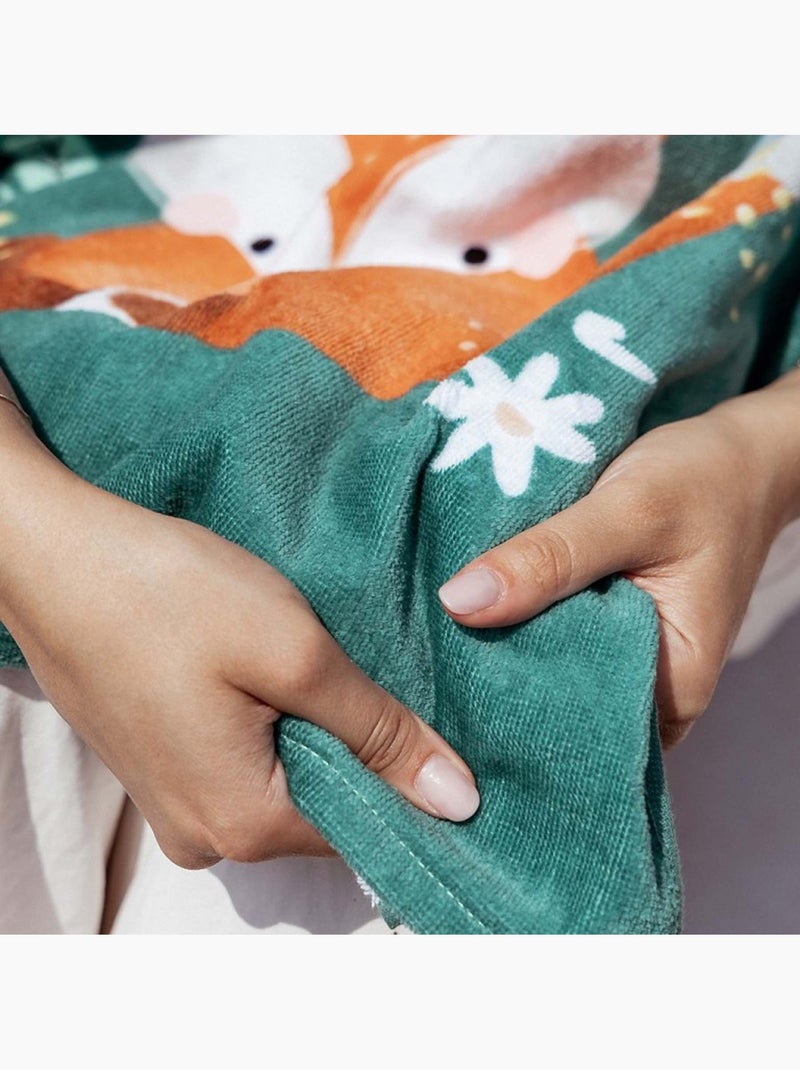 Poncho da bagno con cappuccio per bambino in cotone | sassi junior | sassi junior Verde foresta - Kiabi